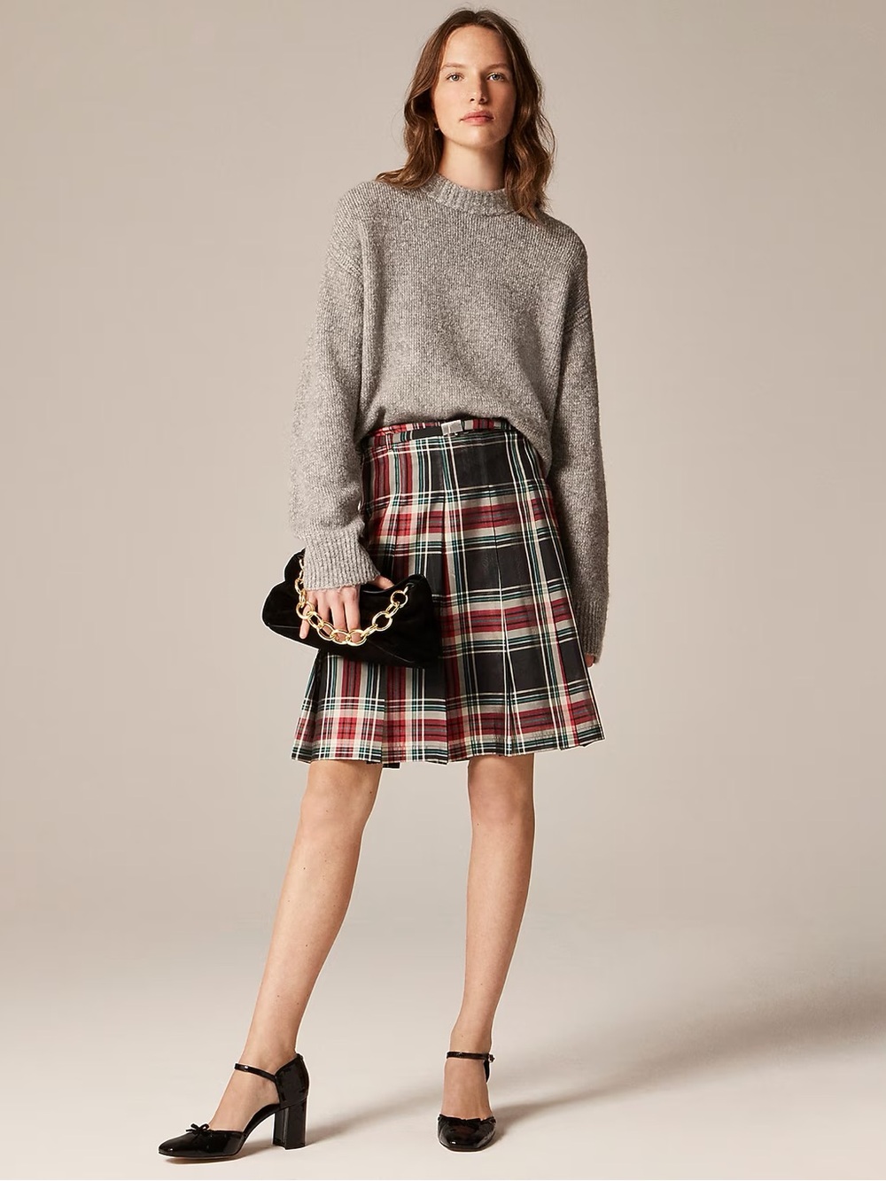 J. Crew Pleated prep skirt in Stewart tartan
